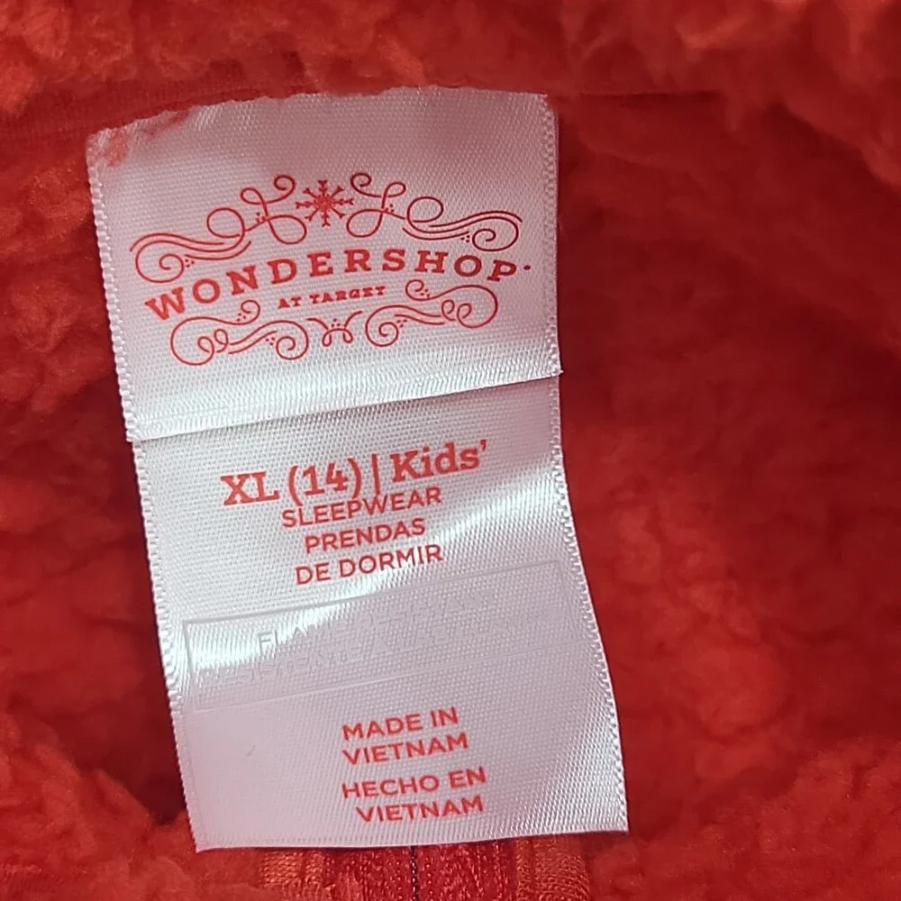 Kids Half Zip Up Pajama Pullover Sweatshirt - Wondershop Red Size X-Large 14